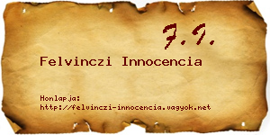 Felvinczi Innocencia névjegykártya